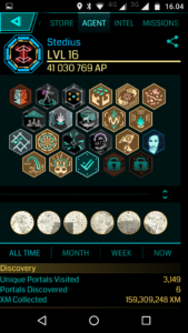 Ingress tasot ja mitalit