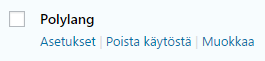 Polylang asetukset